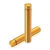 1/2'' Diameter X 2-1/2'' Barrel Length, Aluminum Flat Head Standoffs, Gold Anodized Finish Easy Fasten Standoff (For Inside / Outside use) Tamper Proof Standoff [Required Material Hole Size: 3/8'']