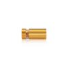 1/2'' Diameter X 3/4'' Barrel Length, Aluminum Flat Head Standoffs, Gold Anodized Finish Easy Fasten Standoff (For Inside / Outside use) Tamper Proof Standoff [Required Material Hole Size: 3/8'']