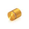 1'' Diameter X 3/4'' Barrel Length, Aluminum Flat Head Standoffs, Gold Anodized Finish Easy Fasten Standoff (For Inside / Outside use) Tamper Proof Standoff [Required Material Hole Size: 7/16'']