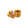 3/4'' Diameter X 1/2'' Barrel Length, Aluminum Flat Head Standoffs, Gold Anodized Finish Easy Fasten Standoff (For Inside / Outside use) Tamper Proof Standoff [Required Material Hole Size: 7/16'']