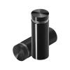 3/4'' Diameter X 1-3/4'' Barrel Length, Aluminum Flat Head Standoffs, Black Anodized Finish Easy Fasten Standoff (For Inside / Outside use) Tamper Proof Standoff [Required Material Hole Size: 7/16'']
