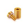 3/4'' Diameter X 1'' Barrel Length, Aluminum Flat Head Standoffs, Gold Anodized Finish Easy Fasten Standoff (For Inside / Outside use) Tamper Proof Standoff [Required Material Hole Size: 7/16'']