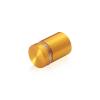 3/4'' Diameter X 3/4'' Barrel Length, Aluminum Flat Head Standoffs, Gold Anodized Finish Easy Fasten Standoff (For Inside / Outside use) Tamper Proof Standoff [Required Material Hole Size: 7/16'']