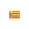 3/4'' Diameter X 3/4'' Barrel Length, Aluminum Flat Head Standoffs, Gold Anodized Finish Easy Fasten Standoff (For Inside / Outside use) Tamper Proof Standoff [Required Material Hole Size: 7/16'']