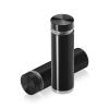 5/8'' Diameter X 1-3/4'' Barrel Length, Aluminum Flat Head Standoffs, Black Anodized Finish Easy Fasten Standoff (For Inside / Outside use) Tamper Proof Standoff [Required Material Hole Size: 7/16'']