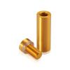 5/8'' Diameter X 1-3/4'' Barrel Length, Aluminum Flat Head Standoffs, Gold Anodized Finish Easy Fasten Standoff (For Inside / Outside use) Tamper Proof Standoff [Required Material Hole Size: 7/16'']