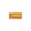 5/8'' Diameter X 1'' Barrel Length, Aluminum Flat Head Standoffs, Gold Anodized Finish Easy Fasten Standoff (For Inside / Outside use) Tamper Proof Standoff [Required Material Hole Size: 7/16'']