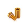 5/8'' Diameter X 1'' Barrel Length, Aluminum Flat Head Standoffs, Gold Anodized Finish Easy Fasten Standoff (For Inside / Outside use) Tamper Proof Standoff [Required Material Hole Size: 7/16'']