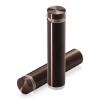 5/8'' Diameter X 2-1/2'' Barrel Length, Aluminum Flat Head Standoffs, Bronze Anodized Finish Easy Fasten Standoff (For Inside / Outside use) Tamper Proof Standoff [Required Material Hole Size: 7/16'']