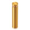 5/8'' Diameter X 2-1/2'' Barrel Length, Aluminum Flat Head Standoffs, Gold Anodized Finish Easy Fasten Standoff (For Inside / Outside use) Tamper Proof Standoff [Required Material Hole Size: 7/16'']