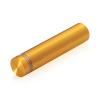 5/8'' Diameter X 2-1/2'' Barrel Length, Aluminum Flat Head Standoffs, Gold Anodized Finish Easy Fasten Standoff (For Inside / Outside use) Tamper Proof Standoff [Required Material Hole Size: 7/16'']
