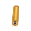 5/8'' Diameter X 2-1/2'' Barrel Length, Aluminum Flat Head Standoffs, Gold Anodized Finish Easy Fasten Standoff (For Inside / Outside use) Tamper Proof Standoff [Required Material Hole Size: 7/16'']