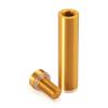 5/8'' Diameter X 2-1/2'' Barrel Length, Aluminum Flat Head Standoffs, Gold Anodized Finish Easy Fasten Standoff (For Inside / Outside use) Tamper Proof Standoff [Required Material Hole Size: 7/16'']