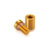5/8'' Diameter X 3/4'' Barrel Length, Aluminum Flat Head Standoffs, Gold Anodized Finish Easy Fasten Standoff (For Inside / Outside use) Tamper Proof Standoff [Required Material Hole Size: 7/16'']
