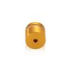 7/8'' Diameter X 1/2'' Barrel Length, Aluminum Flat Head Standoffs, Gold Anodized Finish Easy Fasten Standoff (For Inside / Outside use) Tamper Proof Standoff [Required Material Hole Size: 7/16'']