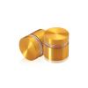 7/8'' Diameter X 1/2'' Barrel Length, Aluminum Flat Head Standoffs, Gold Anodized Finish Easy Fasten Standoff (For Inside / Outside use) Tamper Proof Standoff [Required Material Hole Size: 7/16'']