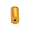7/8'' Diameter X 1-3/4'' Barrel Length, Aluminum Flat Head Standoffs, Gold Anodized Finish Easy Fasten Standoff (For Inside / Outside use) Tamper Proof Standoff [Required Material Hole Size: 7/16'']