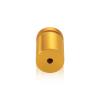7/8'' Diameter X 1'' Barrel Length, Aluminum Flat Head Standoffs, Gold Anodized Finish Easy Fasten Standoff (For Inside / Outside use) Tamper Proof Standoff [Required Material Hole Size: 7/16'']