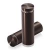 7/8'' Diameter X 2-1/2'' Barrel Length, Aluminum Flat Head Standoffs, Bronze Anodized Finish Easy Fasten Standoff (For Inside / Outside use) Tamper Proof Standoff [Required Material Hole Size: 7/16'']