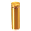 7/8'' Diameter X 2-1/2'' Barrel Length, Aluminum Flat Head Standoffs, Gold Anodized Finish Easy Fasten Standoff (For Inside / Outside use) Tamper Proof Standoff [Required Material Hole Size: 7/16'']