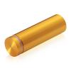 7/8'' Diameter X 2-1/2'' Barrel Length, Aluminum Flat Head Standoffs, Gold Anodized Finish Easy Fasten Standoff (For Inside / Outside use) Tamper Proof Standoff [Required Material Hole Size: 7/16'']