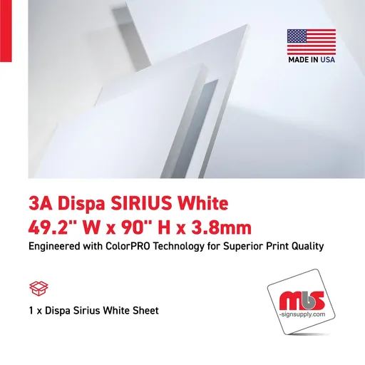 [3ADP4990-3W] 49.2'' x 90'' x 3.8mm 3A Dispa SIRIUS White
