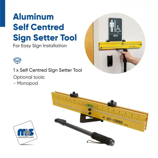 [SELFCENTERED] Self-Centering Sign Setter Tool, Easy Sign Installation Accessory (Monopod Not Included)