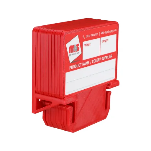 [MTC3RR-K10] Red MediaCards Kit for Vinyl Roll Storage - 10 Rewritable Double-Sided Cards for 3 Core Rolls with Red Magnetic Organizer - Label & Track Media Easily