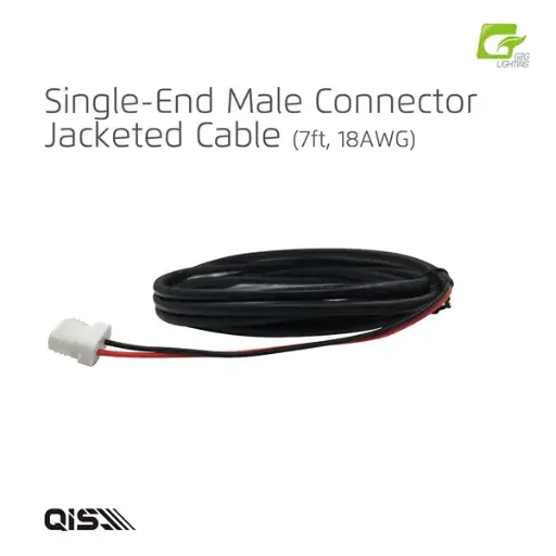 [QISA2001] G2G QIS Series Single-End Male Connector 7' 18AWG Wire (20 Pcs Per Bag)