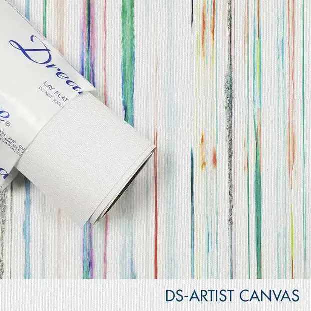 27'' x 5 Yards Roll - DreamScape Premium Polymeric Printable White Vinyl WallWrap - Artist Canvas Texture - 17.0 Mil - Clear Back Permanently Repositionable Adhesive
