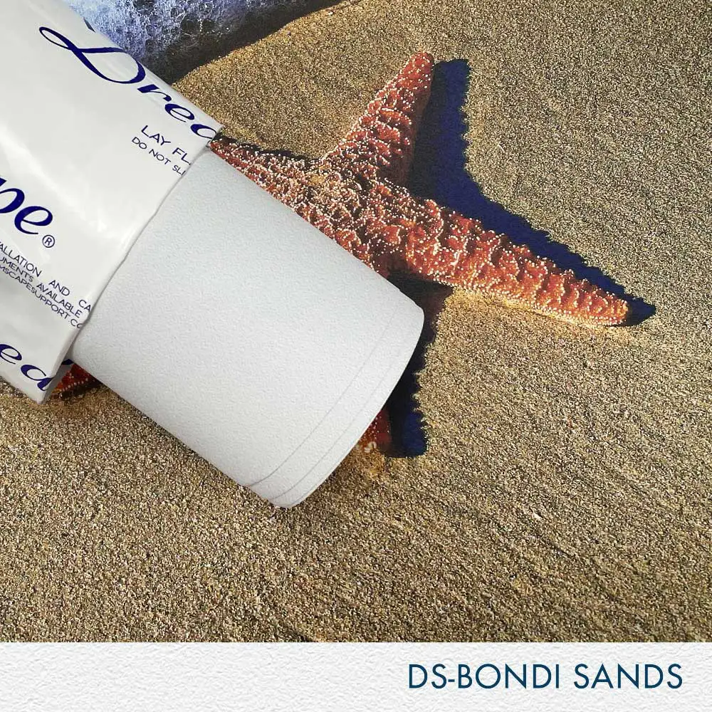 54'' x 25 Yards Roll - DreamScape Premium Polymeric Printable White Vinyl WallWrap - Bondi Sands Texture - 17.0 Mil - Clear Back Permanently Repositionable Adhesive
