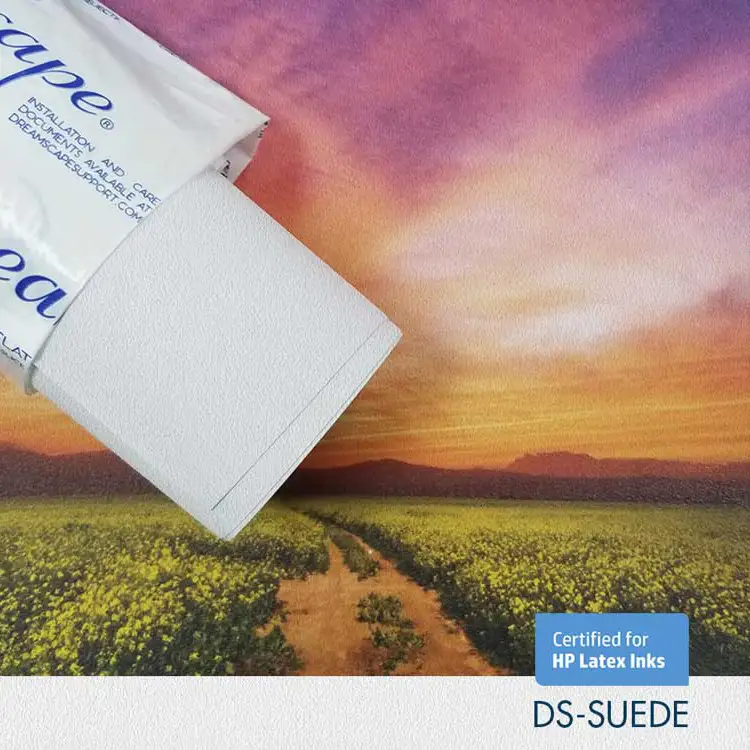 60'' x 100 Yards Roll - DreamScape Premium Polymeric Printable White Vinyl WallWrap - Suede Texture - 27.0 Mil - Clear Back Permanently Repositionable Adhesive