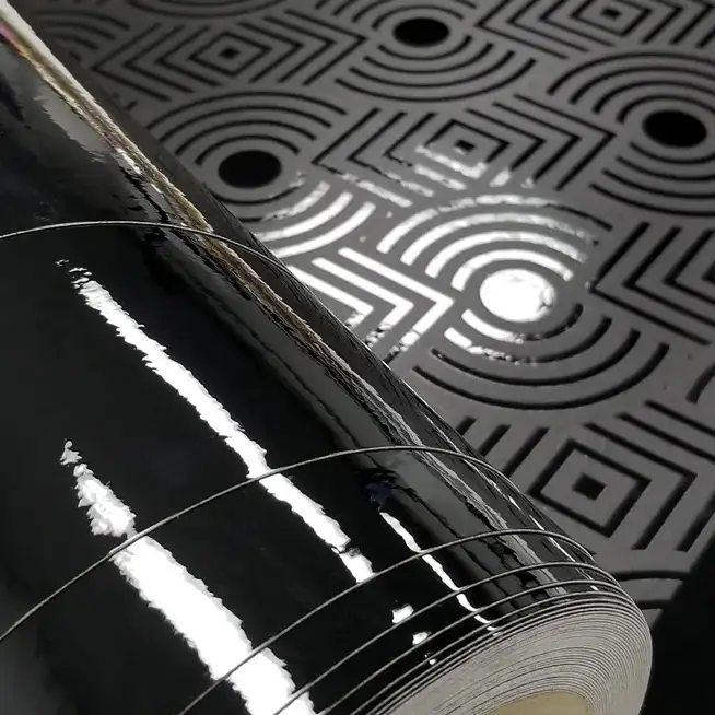 54'' x 25 Yards Roll - DreamScape Premium Polymeric Printable White Vinyl WallWrap - Black Flash Texture - 16.0 Mil - Clear Back Permanently Repositionable Adhesive