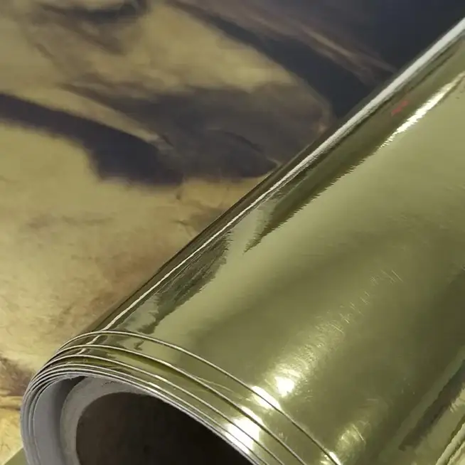 27'' x 5 Yards Roll - DreamScape Premium Polymeric Printable White Vinyl WallWrap - Gold Flash Texture - 16.0 Mil - Clear Back Permanently Repositionable Adhesive