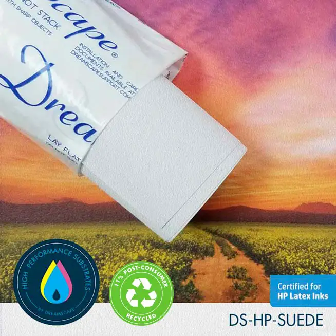 54 x 100 Yards Roll - DreamScape Premium Polymeric Printable White Vinyl WallWrap - Suede Texture - 27.0 Mil - Clear Back Permanently Repositionable Adhesive
