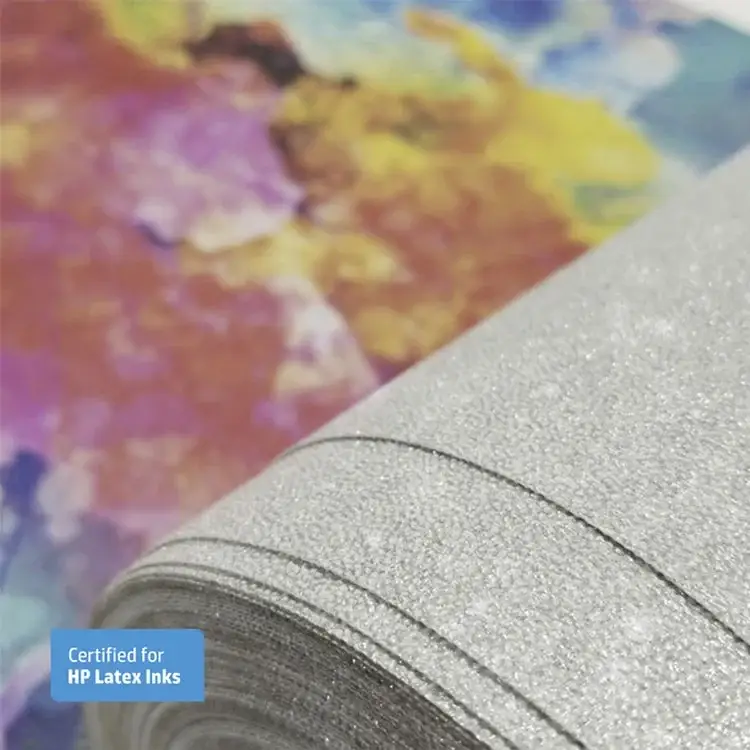 54'' x 25 Yards Roll - DreamScape Premium Polymeric Printable White Vinyl WallWrap - Bling! Texture - 27.0 Mil - Clear Back Permanently Repositionable Adhesive