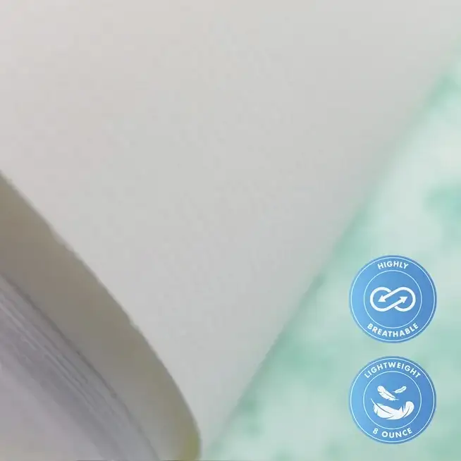 27'' x 5 Yards Roll - DreamScape Premium Polymeric Printable White Vinyl WallWrap - Nolar Sailcloth Texture - 11.0 Mil - Clear Back Permanently Repositionable Adhesive