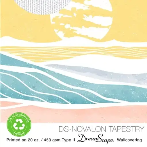 [DS-NOVATPY20-5450] 54'' x 50 Yards Roll - DreamScape Premium Polymeric Printable White Vinyl WallWrap - Novalon Tapestry Texture - 20.0 Mil - Clear Back Permanently Repositionable Adhesive