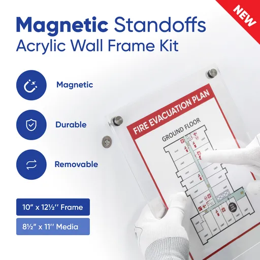 Set of 4 Magnetic Standoff Kits with Acrylic
