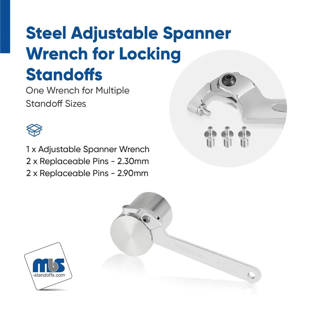Adjustable Spanner Wrench For Locking Standoffs 3/4'' to 2''