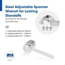 Adjustable Spanner Wrench For Locking Standoffs 3/4'' to 2''