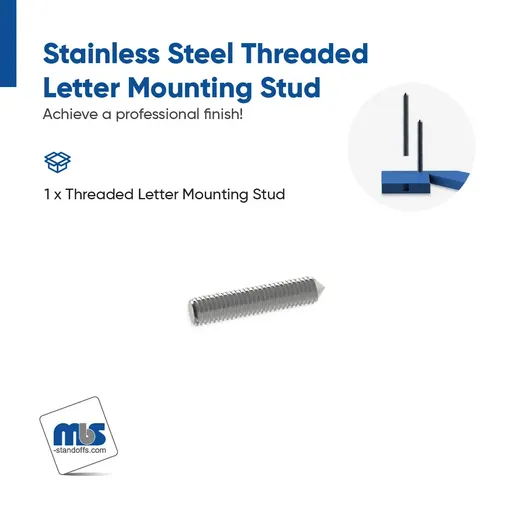 1/4-20 Threaded, 1/4" Diameter Letter Mounting Studs