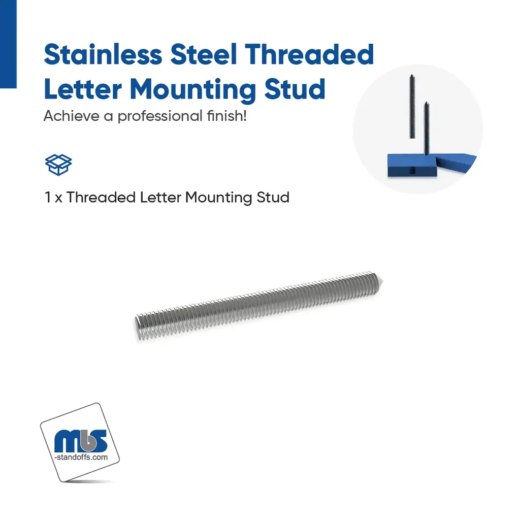 3/8-16 Threaded, 3/8" Diameter Letter Mounting Studs