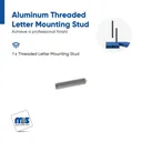 5/16'' Diameter 5/16-18 Aluminum Letter Mounting Stud