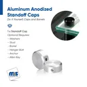 1/2" Diameter, 10-24 Threaded Locking Caps - 7/32" Hole Required