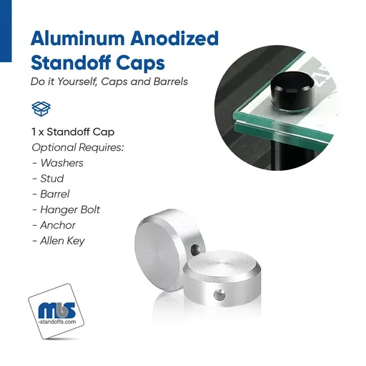 1/2" Diameter, 10-24 Threaded Locking Caps - 7/32" Hole Required