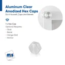 3/4" Diameter, 5/16-18 Threaded Hex Caps - 3/8" Hole Required