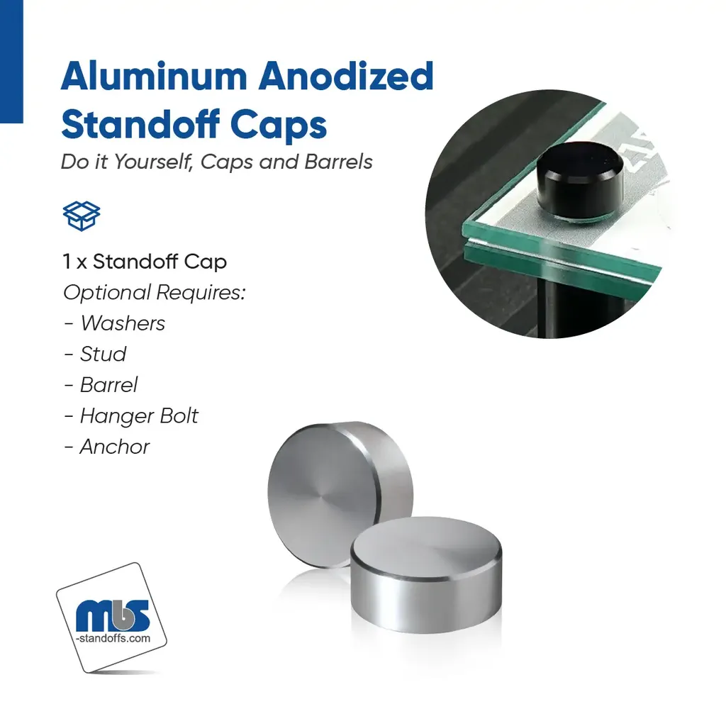 1-1/4" Diameter, 5/16-18 Threaded Caps - 3/8" Hole Required