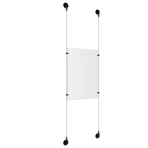 Ceiling/Floor/Wall Adjustable Matte Black Aluminum Full Acrylic/ Signature 1.5mm Cable System Kits