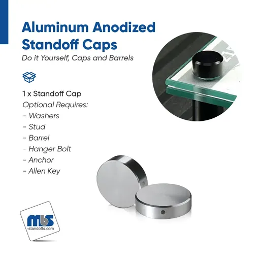 1-1/4" Diameter, 5/16-18 Threaded Locking Caps - 3/8" Hole Required